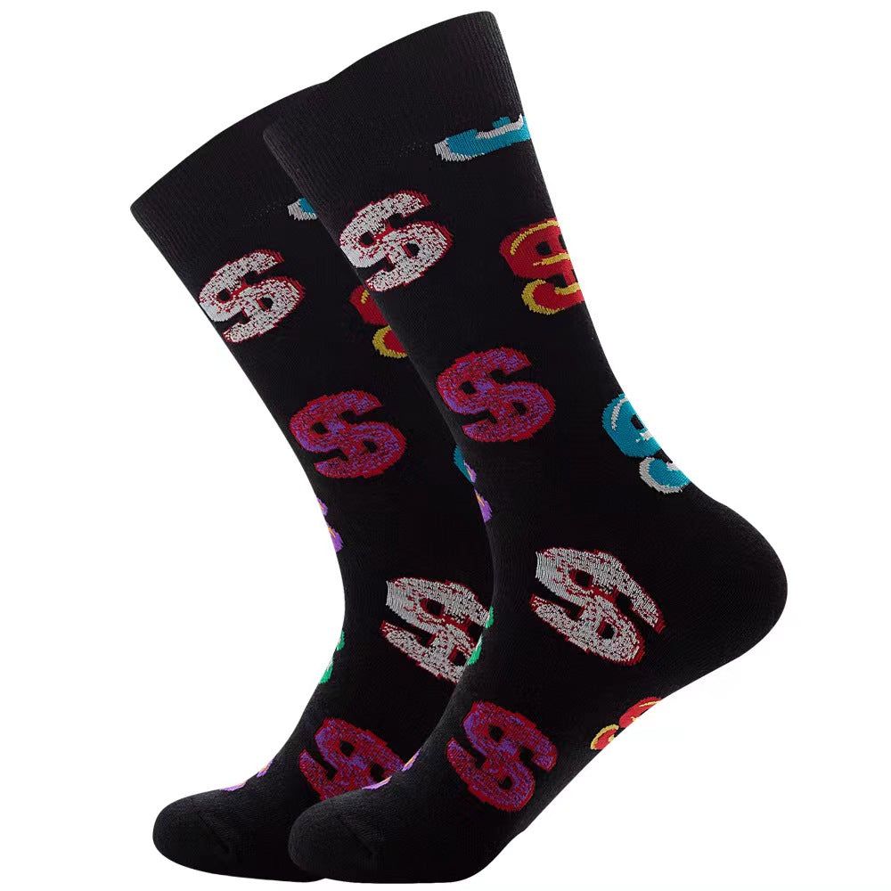 Colorful Dress Socks Fun Funny Patterned Sock Funky Fancy Cute Happy Graphic Crew Sock