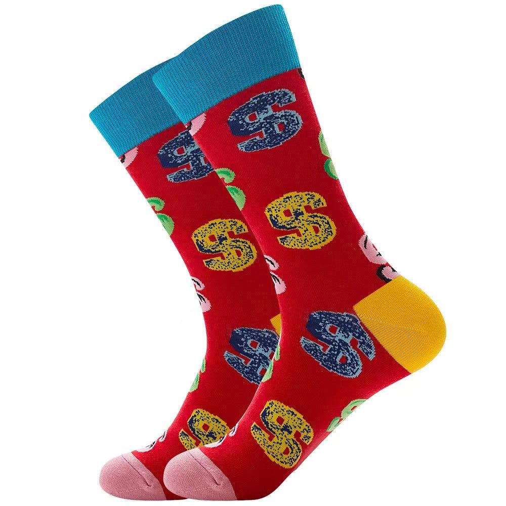 Colorful Dress Socks Fun Funny Patterned Sock Funky Fancy Cute Happy Graphic Crew Sock