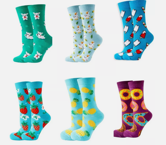 Dress Socks for Men's Women's Colorful Funny Novelty Crew Socks